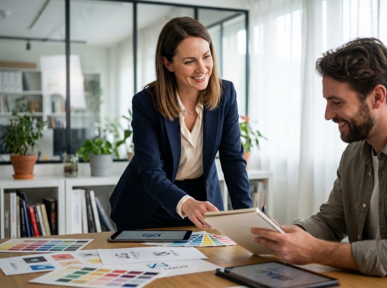 Femme professionnelle souriante en réunion de travail
